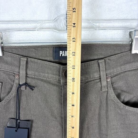 Paige Normandie Jeans Pants Mens 34 (36x30) Brown Stretch Straight Leg Preppy - Picture 5 of 11